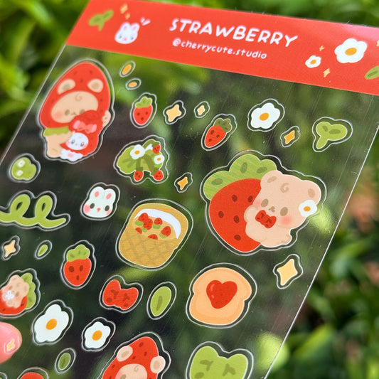 Strawberry - Clear Sticker Sheet