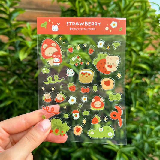 Strawberry - Clear Sticker Sheet
